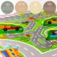 Játékszivacs kirakószőnyeg utakkal, épületekkel és autókkal, 1,2x1,2 m - EVA habból készült gyerekautópálya