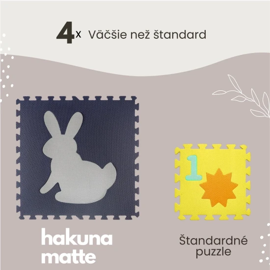 Játékos és kényelmes kirakószőnyeg játékhoz és mászáshoz.