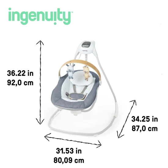Chambray zenélő ringató hinta 0h+, 9 kg-ig Ingenuity 16927-1