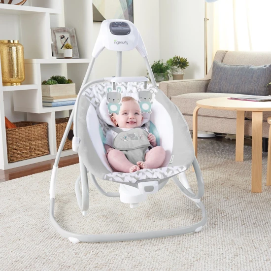Raylan nagy hinta vibráló pihenőüléssel és zenével USB 2az1-ben 0h+ 9 kg-ig Raylan nagy hinta vibráló pihenőüléssel és zenével USB 2az1-ben 0h+ 9 kg-ig Ingenuity 11791-1