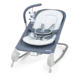 Happy Belly™ Rock-to-Bounce Chambray vibráló, zenélő masszázsülés 0h+ 9 kg-ig