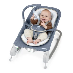 Happy Belly™ Rock-to-Bounce Chambray vibráló, zenélő masszázsülés 0h+ 9 kg-ig