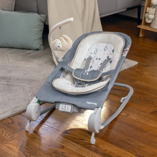 Happy Belly™ Rock-to-Bounce Parker™ vibráló, zenélő masszázsülés 0h+ 9 kg-ig Ingenuity 16853-2