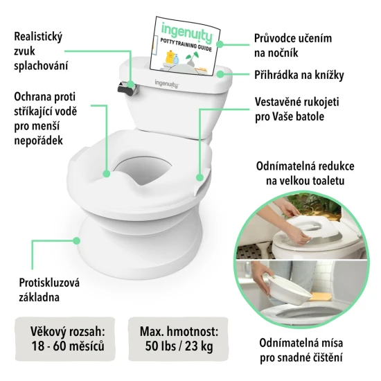 My Size™ fehér, hangeffektes gyerek bili/WC Ingenuity 11124-2
