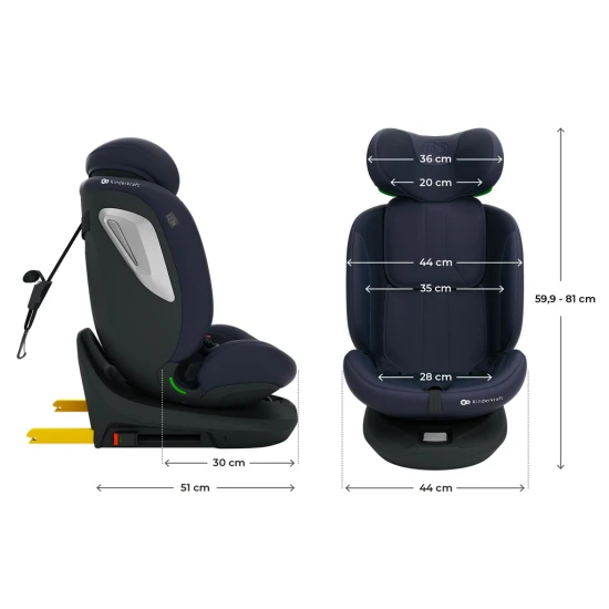 Gyerekülés i-Grow 2 Plus (40-150 cm) Navy Kinderkraft KCIGRO02NAVPL00