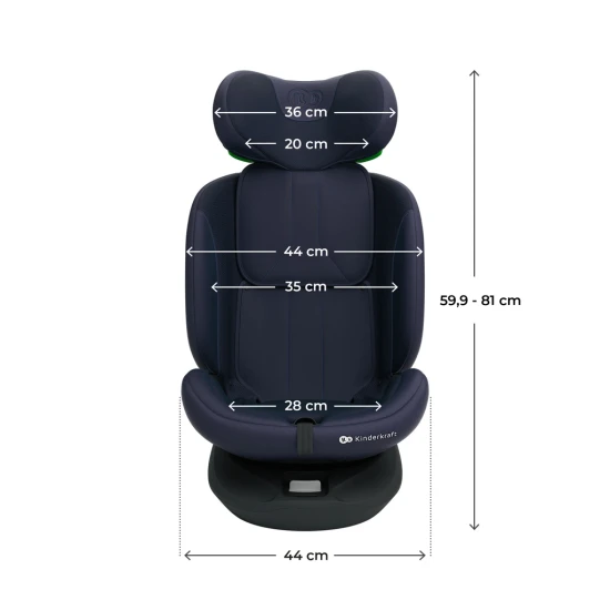 Gyerekülés i-Grow 2 Plus (40-150 cm) Navy Kinderkraft KCIGRO02NAVPL00