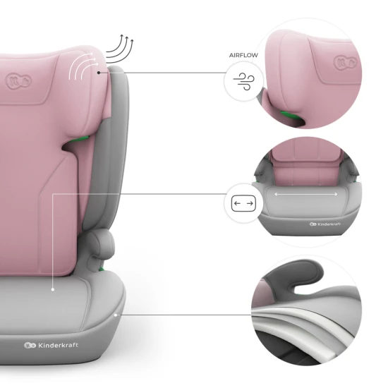 Gyerekülés i-Spark 2 Plus i-Size (100-150 cm) Pink Kinderkraft KCISPA02PNKPL00