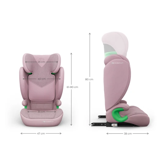Gyerekülés Junior Fix 2 Plus (100-150 cm) Pink Kinderkraft KCJUFI20PNKPL0N