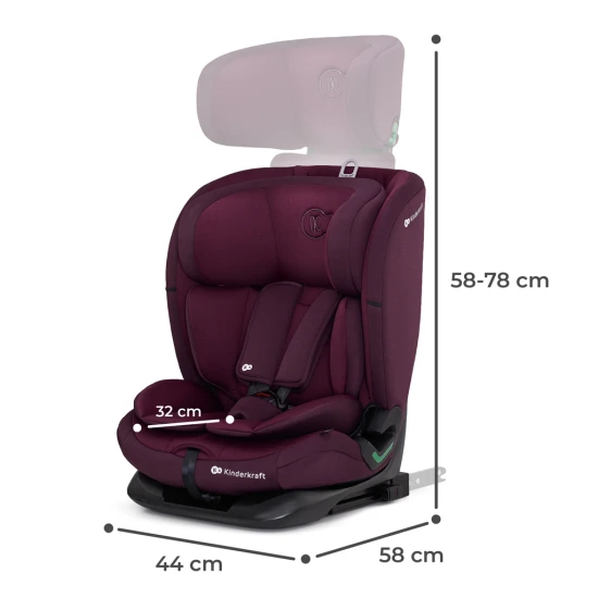 Gyerekülés Oneto3 i-Size 76-150cm + Isofix Cherry pearl Gyerekülés Oneto3 i-Size 76-150cm + Isofix Cherry pearl Kinderkraft KCONE300RED0000