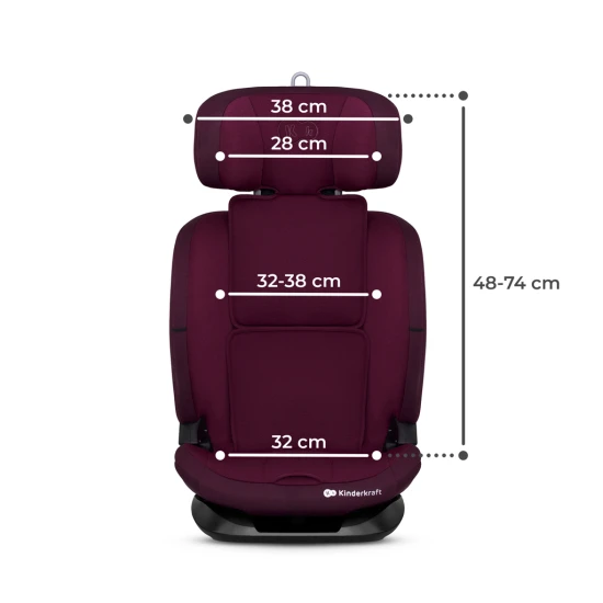 Gyerekülés Oneto3 i-Size 76-150cm + Isofix Cherry pearl Gyerekülés Oneto3 i-Size 76-150cm + Isofix Cherry pearl Kinderkraft KCONE300RED0000