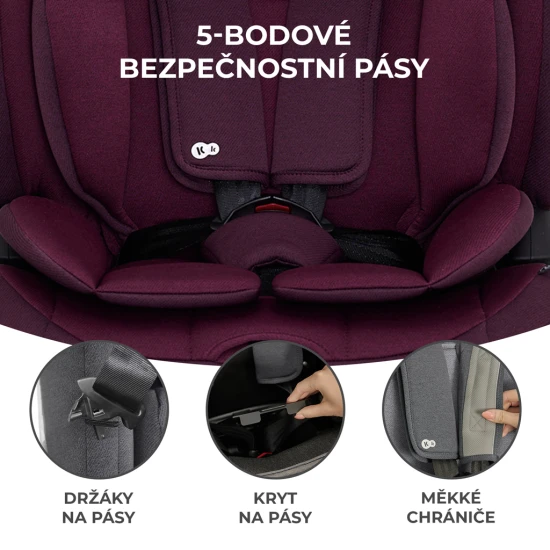 Gyerekülés Oneto3 i-Size 76-150cm + Isofix Cherry pearl Gyerekülés Oneto3 i-Size 76-150cm + Isofix Cherry pearl Kinderkraft KCONE300RED0000