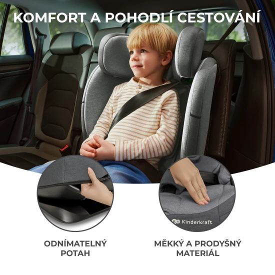 Gyerekülés Oneto3 i-Size 76-150cm + Isofix Cool grey Kinderkraft KCONE300GRY0000