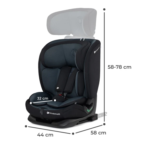 Gyerekülés Oneto3 i-Size 76-150cm + Isofix Graphite black Kinderkraft KCONE300BLK0000
