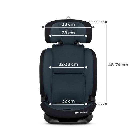 Gyerekülés Oneto3 i-Size 76-150cm + Isofix Graphite black Kinderkraft KCONE300BLK0000