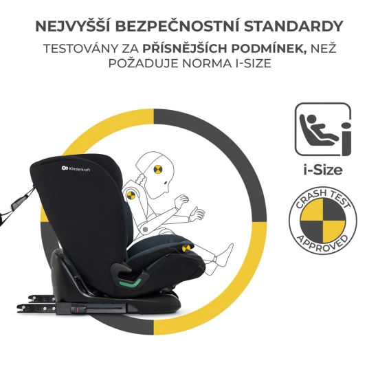 Gyerekülés Oneto3 i-Size 76-150cm + Isofix Graphite black Kinderkraft KCONE300BLK0000