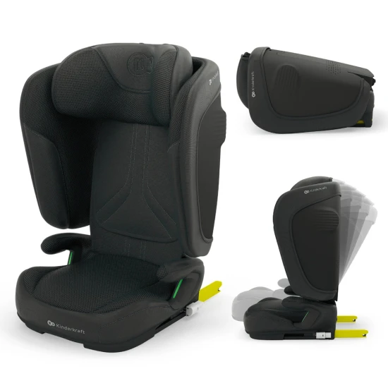 Összecsukható gyerekülés Unity 2 I-Size (100-150 cm) Black Kinderkraft KCUNIT02BLK0000