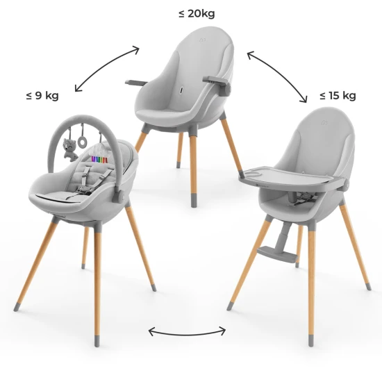 Etetőszék és pihenőszék Fini Up 2in1 Grey Kinderkraft KHFINIUPGRY0000