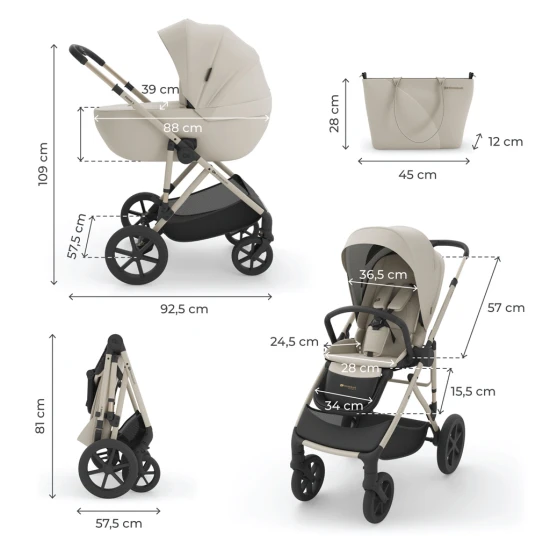 Kombinált babakocsi 2in1 Prime 3 Sand Dune Kombinált babakocsi 2in1 Prime 3 Sand Dune Kinderkraft KSPRIM03BEG2000