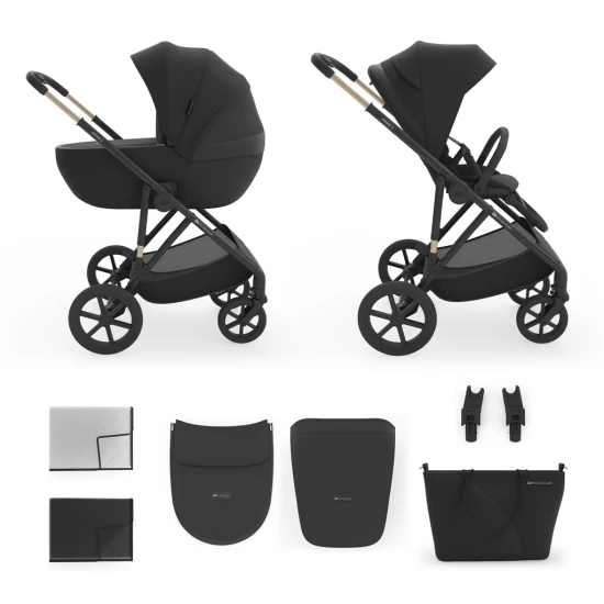 Kombinált babakocsi 2in1 Prime 3 Venezian Black Kinderkraft KSPRIM03BLK2000