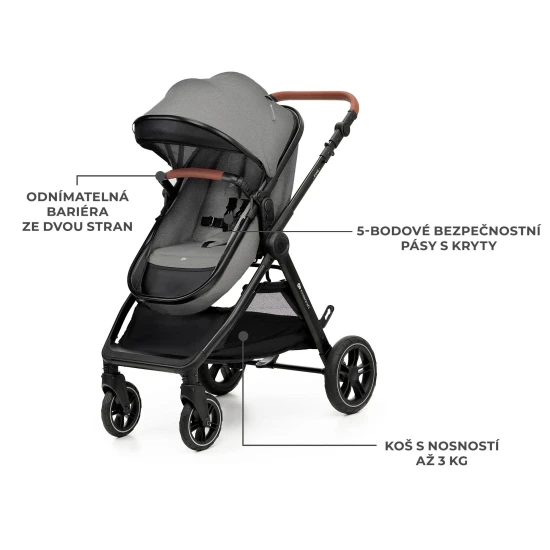 Kombinált babakocsi 3in1 Esme Pro Moonlight Grey Kombinált babakocsi 3in1 Esme Pro Moonlight Grey Kinderkraft KSESME00GRY300N
