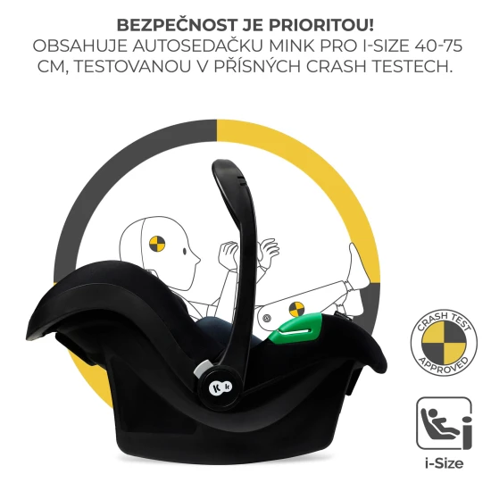 Kombinált babakocsi 3in1 Esme Pro Moonlight Grey Kombinált babakocsi 3in1 Esme Pro Moonlight Grey Kinderkraft KSESME00GRY300N
