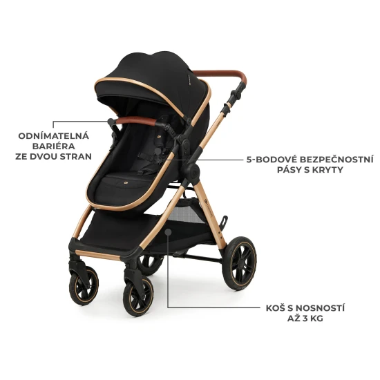 Kombinált babakocsi 3in1 Esme Pro Pure Black Kombinált babakocsi 3in1 Esme Pro Pure Black Kinderkraft KSESME00BLK300N