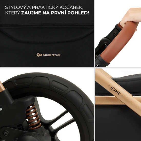 Kombinált babakocsi 3in1 Esme Pro Pure Black Kombinált babakocsi 3in1 Esme Pro Pure Black Kinderkraft KSESME00BLK300N