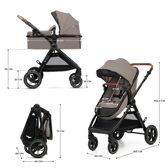 Kombinált babakocsi 3in1 Esme Pro Sand Beige Kombinált babakocsi 3in1 Esme Pro Sand Beige Kinderkraft KSESME00BEG300N