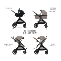 Kombinált babakocsi 3in1 Esme Pro Sand Beige