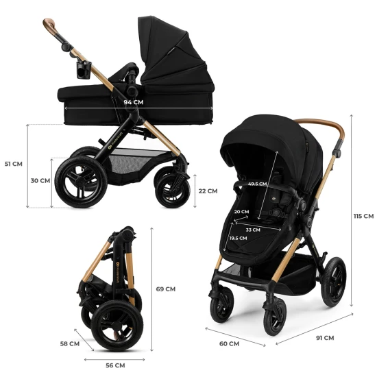 Kombinált babakocsi 3in1 Moov 2 XL Air Black Kombinált babakocsi 3in1 Moov 2 XL Air Black Kinderkraft KSMOOVXLBLK0000