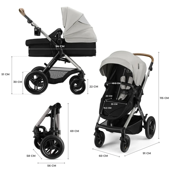 Kombinált babakocsi 3in1 Moov 2 XL Air Grey Kombinált babakocsi 3in1 Moov 2 XL Air Grey Kinderkraft KSMOOVXLGRY0000
