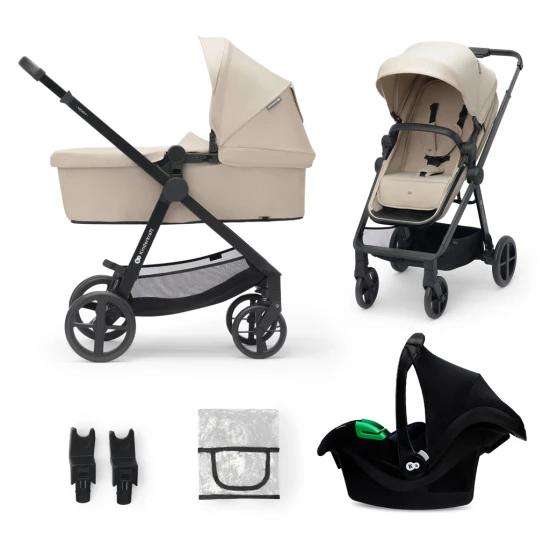 Kombinált babakocsi 3in1 Newly Sand beige + Mink PRO Kinderkraft KSNEWL00BEG300I