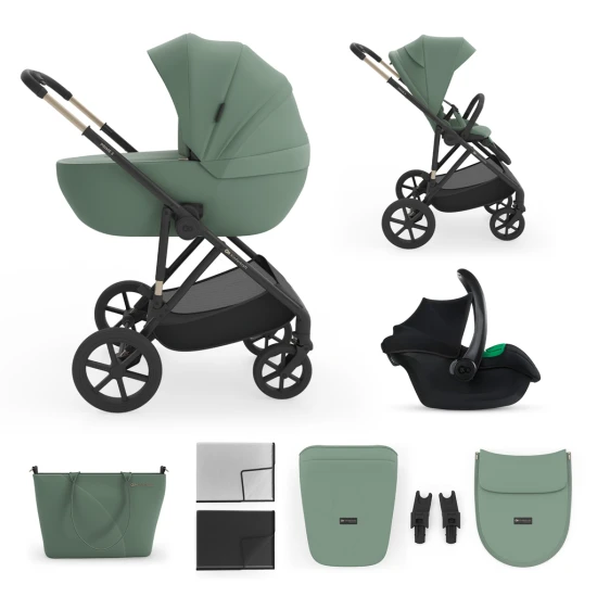 Kombinált babakocsi 3in1 Prime 3 Dark Green Kinderkraft KSPRIM03GRE3000