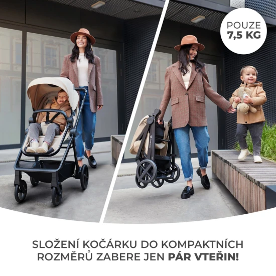Kombinált babakocsi 4in1 Newly Classic Beige + Mink PRO Kombinált babakocsi 4in1 Newly Classic Beige + Mink PRO Kinderkraft KSNEWL00BEG400I