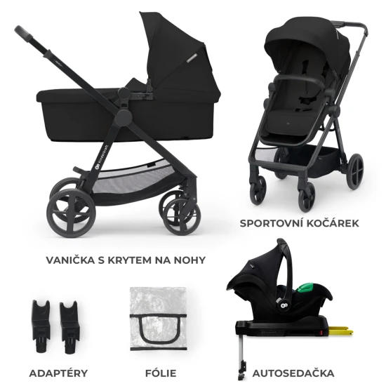 Kombinált babakocsi 4in1 Newly Classic Black + Mink PRO Kombinált babakocsi 4in1 Newly Classic Black + Mink PRO Kinderkraft KSNEWL00BLK400I