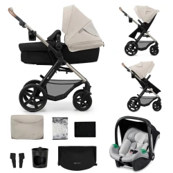 Kombinált babakocsi Moov 2 3in1 Moonlight Grey penové kolesá