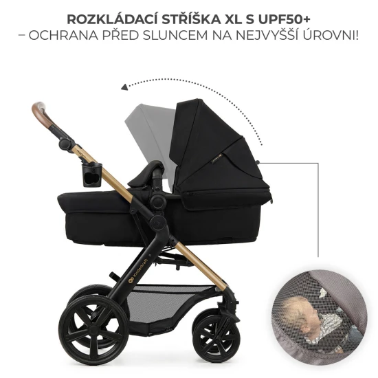 Kombinált babakocsi Moov 2 3in1 Pure Black penové kolesá Kinderkraft KSMOOV02BLKEV00