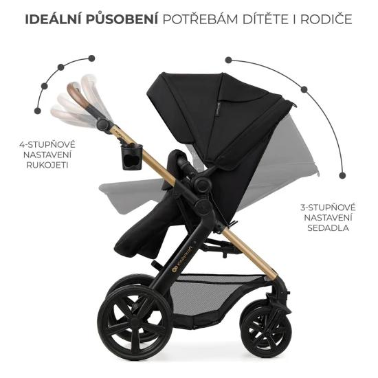 Kombinált babakocsi Moov 2 3in1 Pure Black penové kolesá Kinderkraft KSMOOV02BLKEV00