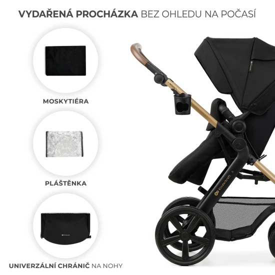 Kombinált babakocsi Moov 2 3in1 Pure Black penové kolesá Kinderkraft KSMOOV02BLKEV00