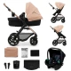 Kombinált babakocsi Moov 2 3in1 Sand Beige penové kolesá Kinderkraft KSMOOV02BEGEV00