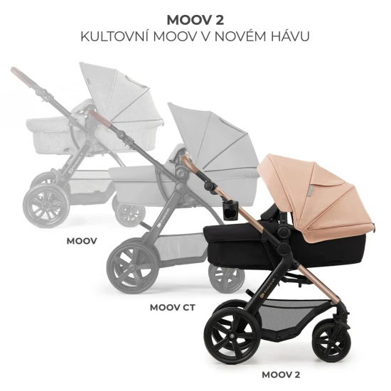 Kombinált babakocsi Moov 2 3in1 Sand Beige penové kolesá Kinderkraft KSMOOV02BEGEV00