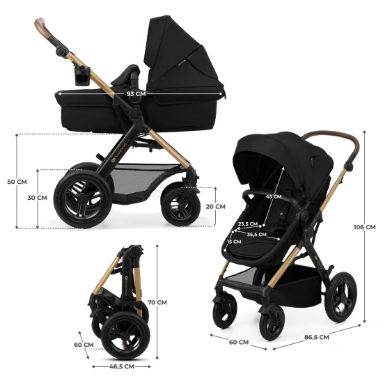 Kombinált babakocsi Moov 2 Air 3in1 Pure Black Kombinált babakocsi Moov 2 Air 3in1 Pure Black Kinderkraft KSMOOV02BLK0000