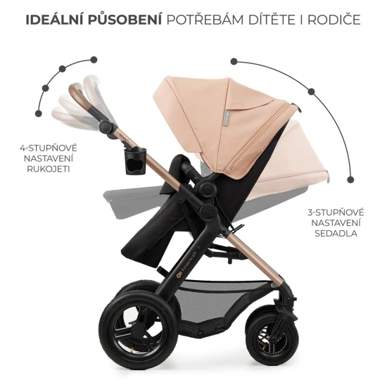 Kombinált babakocsi Moov 2 Air 3in1 Sand Beige Kinderkraft KSMOOV02BEG0000