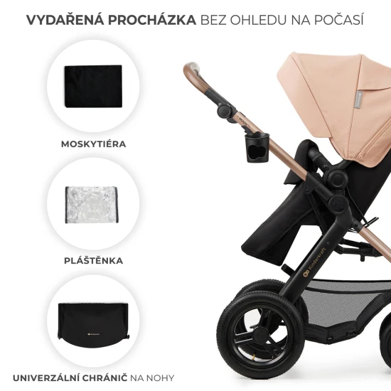 Kombinált babakocsi Moov 2 Air 3in1 Sand Beige Kinderkraft KSMOOV02BEG0000