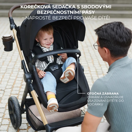 Kombinált babakocsi Moov 2 Air 3in1 Sand Beige Kinderkraft KSMOOV02BEG0000