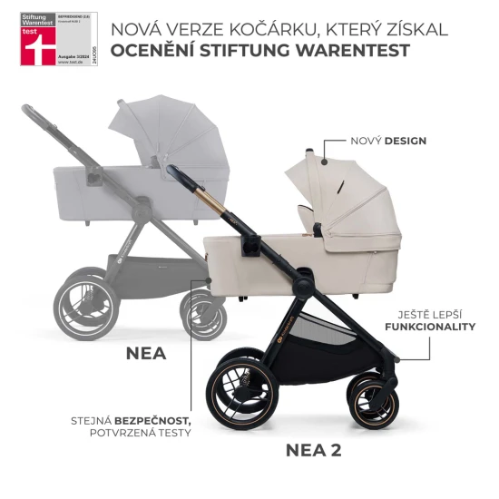 Kombinált babakocsi Nea 2 2in1 Beige Kinderkraft KSNEA002BEG2000