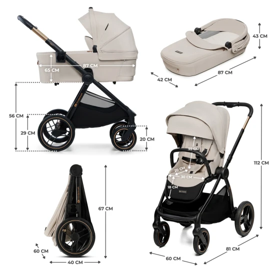 Kombinált babakocsi Nea 2 2in1 Beige Kinderkraft KSNEA002BEG2000