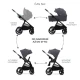 Kombinált babakocsi Nea 2 2in1 Dark Grey Kinderkraft KSNEA002DGR2000