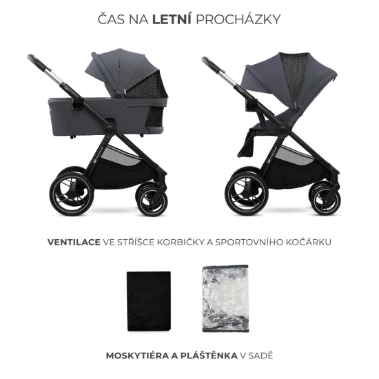 Kombinált babakocsi Nea 2 2in1 Dark Grey Kinderkraft KSNEA002DGR2000
