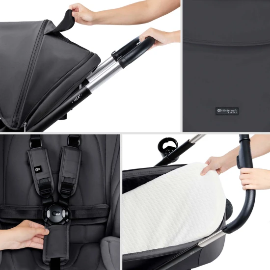 Kombinált babakocsi Nea 2 2in1 Dark Grey Kinderkraft KSNEA002DGR2000
